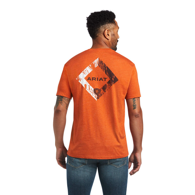 Camisetas Ariat Diamond Wood Naranjas Hombre - Chile 438-IPMVTA